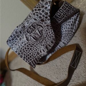 Handmade leather and hand stitching Embossed Shoulder Bag